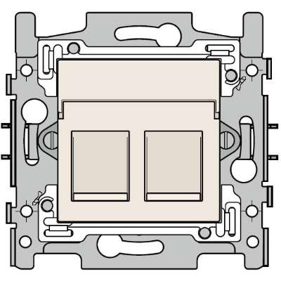 Prise informatique double RJ45 (STP5E) Original crème Niko