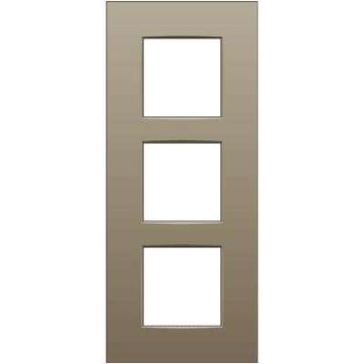 Plaque de recouvrement triple entraxe 60mm vertical Intense Bronze Niko