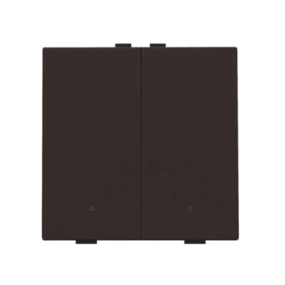 Commande d'éclairage double avec Led et touches Intense Dark Brown Home Control® Niko