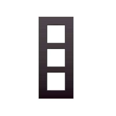 Plaque de recouvrement triple entraxe 60mm vertical Intense Dark brown Niko