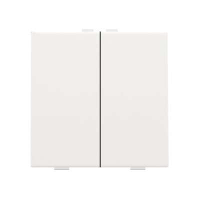 Commande d'éclairage double avec touches Pure White Steel Home Control® Niko