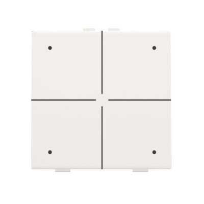 Commande d'éclairage quadruple avec Led et touches Pure White Steel Home Control® Niko