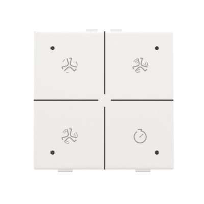 Commande de ventilation avec Led touches Pure White Steel Home Control® Niko