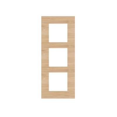 Plaque de recouvrement triple entraxe 60mm vertical Pure Bamboo Niko 