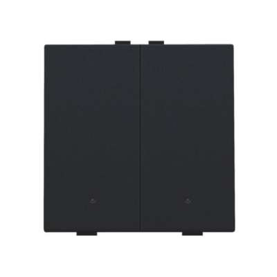 Commande d'éclairage double avec Led et touches black coated Home Control® Niko