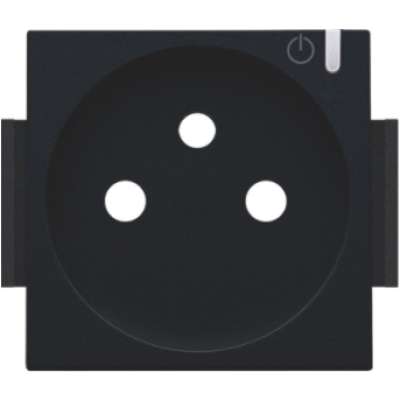 Set de finition prise connectée avec terre Zigbee® black coated Home Control® Niko