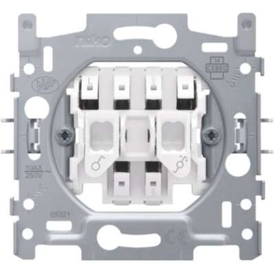 Socle interrupteur double pour volets 10A avec verrouillage électrique bornes automatiques Niko