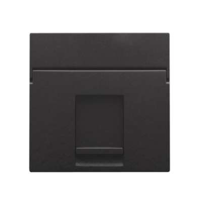 Set de finition avec porte-étiquette prise informatique simple Pure Bakelite Piano Black Niko