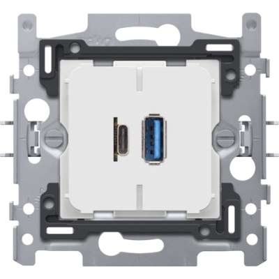 Socle chargeur double USB-A et USB-C 3500mA fixation à griffes Niko