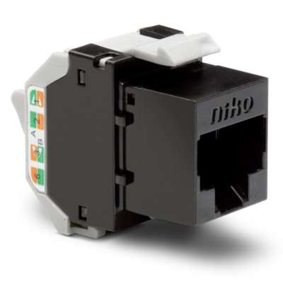 Connecteur RJ45 non blindé UTP6 prêt PoE++ pour socles prises téléphoniques et informatiques Niko