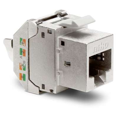 Connecteur RJ45 blindé STP catégorie 6A prêt pour PoE++ pour socles prises téléphoniques et informatiques Niko