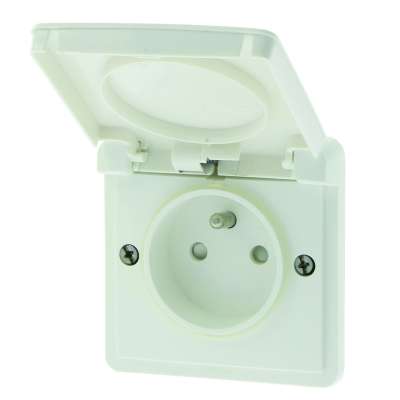 Prise de courant 2P+T 16A/250V New Hydro blanc Niko