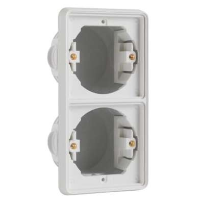 Boîte d'encastrement double verticale IP55 New Hydro blanc Niko