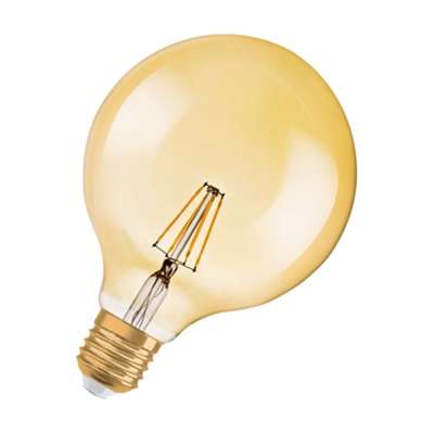 Globe Vintage 1906 Led 35 ambré Ø124/4W/2400K/230V/E27/15000h/410lm blanc chaud Osram