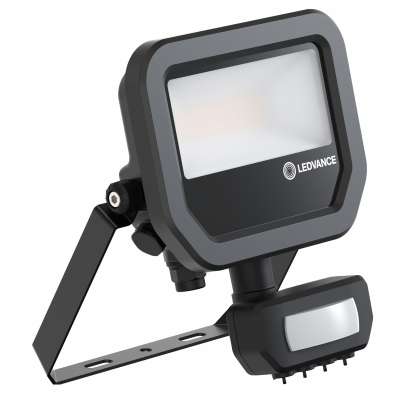 Projecteur LED noir multipuissances avec détecteur  8W-6W/75000h/1100-780Lm blanc chaud 3000K Floodlight 10 Ledvance® Osram