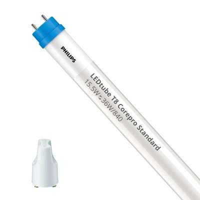 Tube Led CorePro LEDtube T8 1200mm 15.5W/4000K/1800Lm/240°/50000h/G13 blanc froid Philips