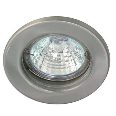 Spot encastré fixe rond Ø80mm inox pour lampes Ø50mm 12V (MR16) et 230V (PAR16) Rutec