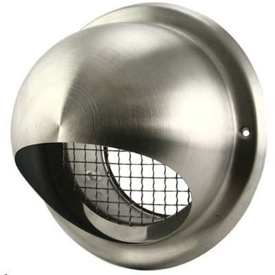 Grille d'aération ronde inox en applique Ø160mm