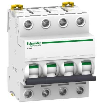 Disjoncteur IC60N - 6kA - courbe B - tétrapolaire 4P/25A Acti 9 Schneider Electric