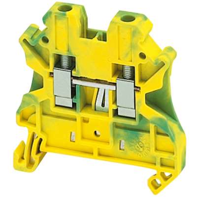 Bornier  4mm² de terre pour rail Din NSYTRV42PE Schneider Electric