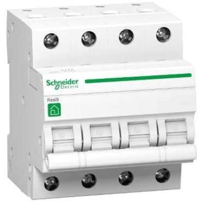 Disjoncteur 3kA - courbe C - tétrapolaire 4P/ 6A Resi9 Schneider Electric