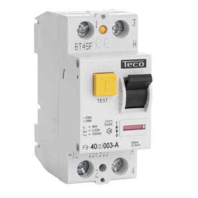 Interrupteur différentiel type A bipolaire 2P/ 40A -  30mA F9402003A Teco