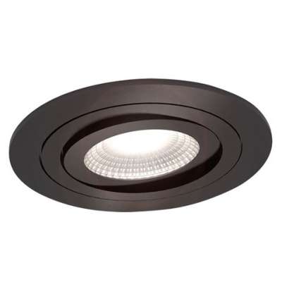 Spot encastré inclinable rond Ø82/90mm noir structuré pour lampes GU10/230V Ø50mm (PAR16) à lamelles LO ADELAIDE 19NSZ Tempolec