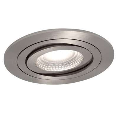 Spot encastré inclinable rond Ø82/90mm aluminium brossé pour lampes GU10/230V Ø50mm (PAR16) à ressorts LO ADELAIDE 4ABZ Tempolec