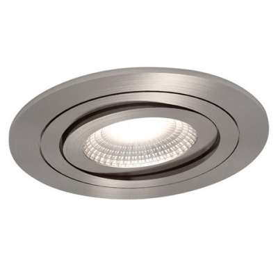 Spot encastré inclinable rond Ø82/90mm aluminium brossé pour lampes GU10/230V Ø50mm (PAR16) à lamelles LO ADELAIDE 5ABZ Tempolec