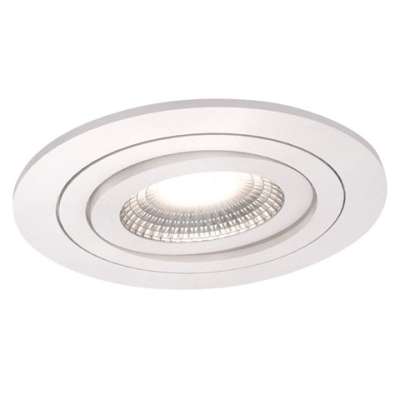 Spot encastré inclinable rond Ø82/90mm blanc pour lampes GU10/230V Ø50mm (PAR16) à ressorts LO ADELAIDE 6BEZ Tempolec