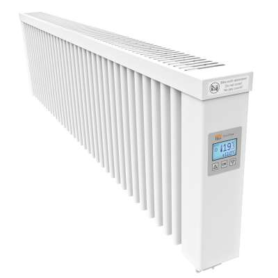 Radiateur électrique à inertie bas SLIM 1600W blanc RAL 9010 avec thermostat FlexiSmart AeroFlow® HFL013 Thermotec