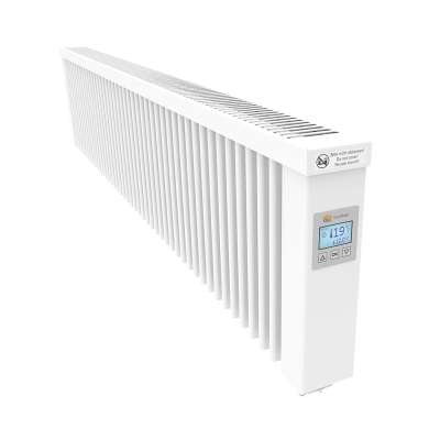 Radiateur électrique à inertie bas SLIM 2000W blanc RAL 9010 avec thermostat FlexiSmart AeroFlow® HFL014 Thermotec