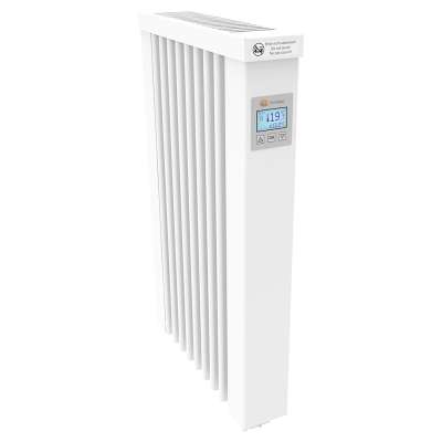 Radiateur électrique à inertie standard MINI 650W blanc RAL 9010 avec thermostat FlexiSmart AeroFlow® HFL001 Thermotec