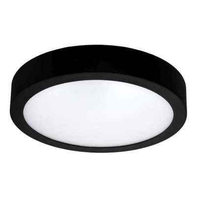 Plafonnier Led noir Ø180mm plexi opaque 14W/240V 2700K/3000K/4000K 1050lm/1150lm/1150lm IP54 Moon 180 CCT Uni-Bright