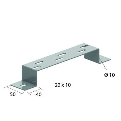 Etrier pour montage mural ou au sol VMB150 pour chemin de câbles en fil L=150mm VFU & VFUL Vergokan