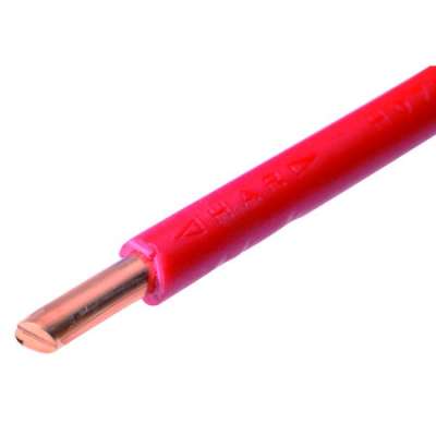 Fil d'installation massif VOB  4mm² Eca rouge (Rouleau)