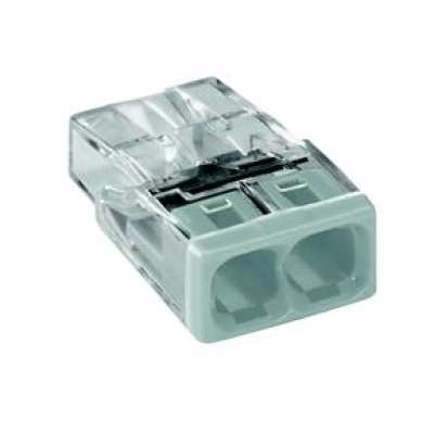 Borne de connexion automatique compacte transparente & blanche pour 2 fils rigides 2x0.5-2.5mm² 2273-202 Wago