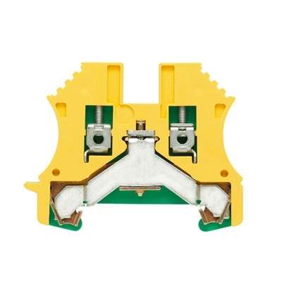 Bornier jaune/vert (terre)  2.5mm² pour rail Din WPE 2.5 Weidmüller