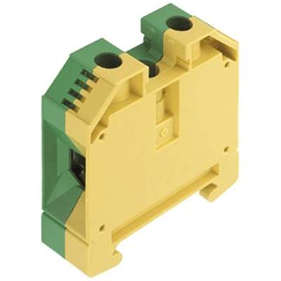 Bornier jaune/vert (terre) 35mm² pour rail Din WPE 35 Weidmüller