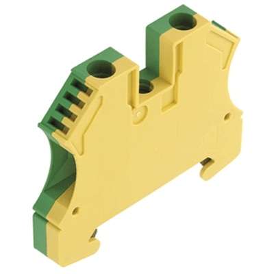 Bornier jaune/vert (terre)  6mm² pour rail Din WPE 6 Weidmüller