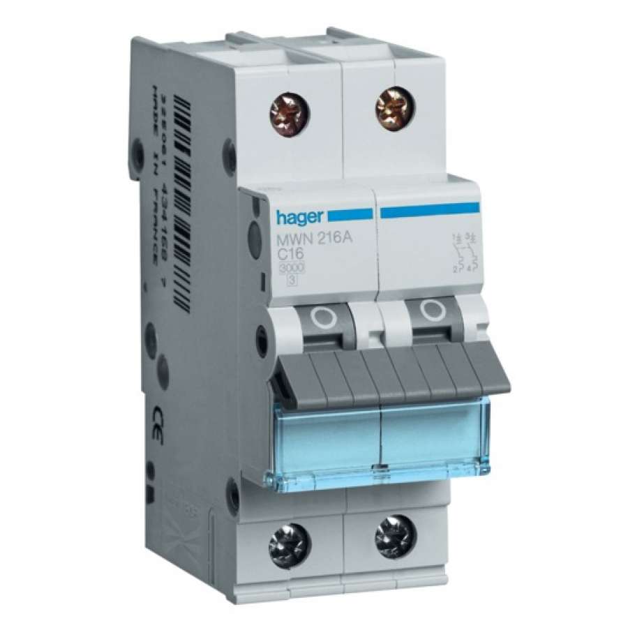 HAGER Disjoncteur 10A auto Ph+N calibre C 3kA 230V - MFS710 - TopElec54
