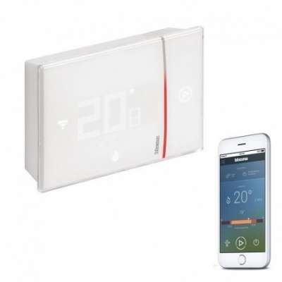 Thermostat digital programmable sur secteur 230V en saillie et connecté Smarther with Netatmo XW8002W BTicino