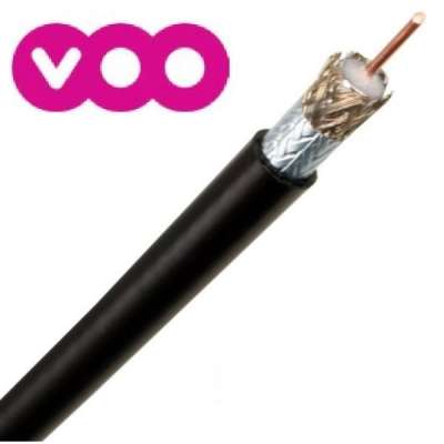 Câble coaxial pour usage extérieur noir Ø10mm (max 50m) RG11U Fca agréé Voo & Telenet
