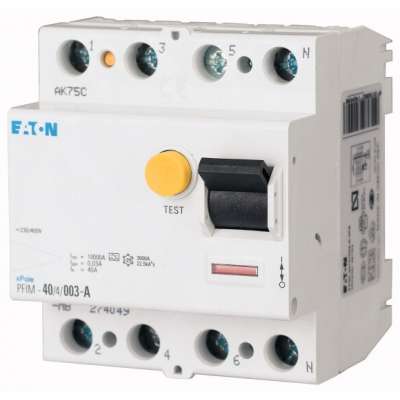 Interrupteur différentiel type A tétrapolaire 4P/ 63A -  30mA Eaton