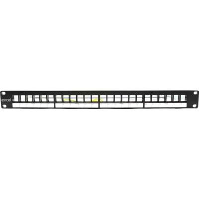 Panneau de brassage (patch panel) noir 19 pouces 24 ports 1U 100-095 Excel Networking