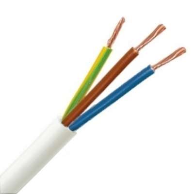 Câble souple PVC blanc lisse H05VV-F (VTMB) 3G2.5mm²