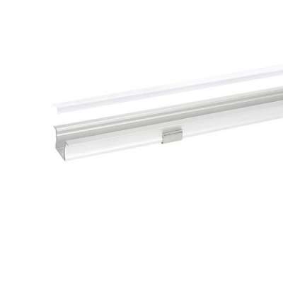 Profilé encastré aluminium anodisé blanc 24.8/17.5x15x2000mm avec couvercle mat et accessoires RSL15W-M2 Integratech