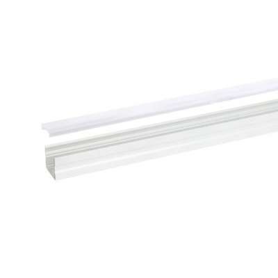 Profilé aluminium anodisé blanc 17.5x15x2000mm avec couvercle mat et accessoires SL15W-M2 Integratech