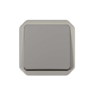 Bouton-poussoir simple NO 10A Plexo 55 gris Legrand