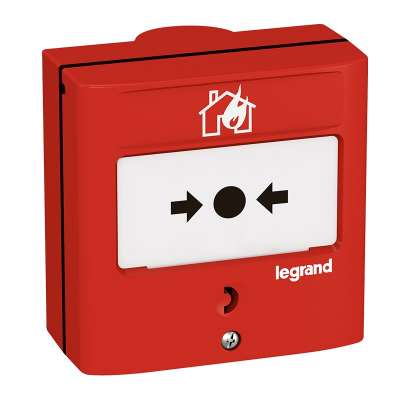 Déclencheur manuel à membrane rouge pour centrale incendie Salvena Legrand